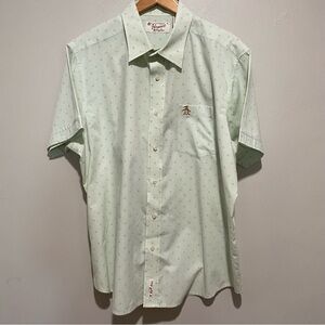 Original Penguin Green Casual Button Down Shirt Classic Fit‎ Size XL